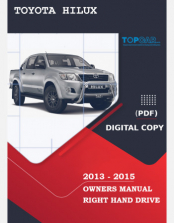 TOYOTA HILUX 2013 - 2015 CRUISER OWNERS MANUAL